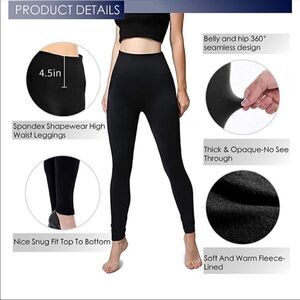 SALE ! NWT Tummy control high waist fleece leggings black